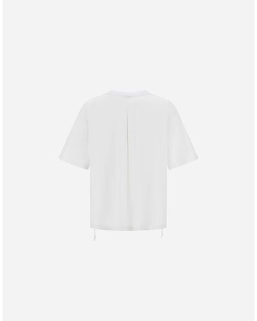 Herno White Drawstring Hem T-Shirt