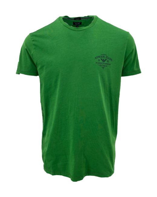Armani Jeans Green Item O-Neck Short-Sleeved T-Shirt for men