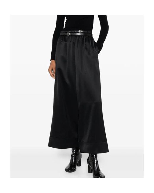 Junya Watanabe Black Satin-Finish Wide-Leg Trousers