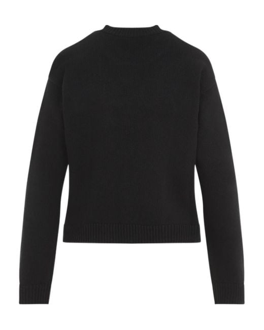 Gucci Black Intarsia-Knit Logo Crewneck Sweater