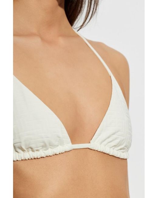 Balmain White Tie-Side Triangle Bikini