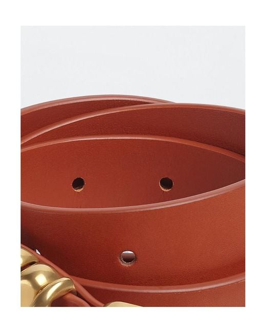 Bottega Veneta White Tone Buckle Belt