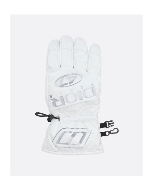Dior White And Descente Ski Gloves for men