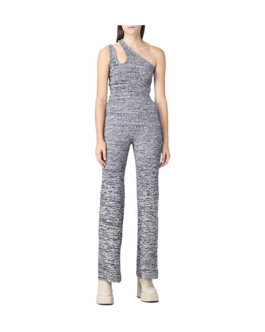 REMAIN Birger Blue Cut-Out One-Shoulder Top