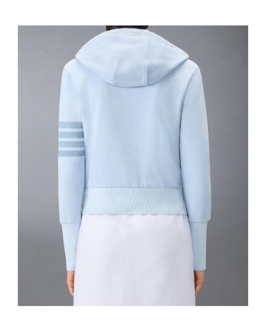 Thom Browne Blue 4-Bar Loopback Hoodie