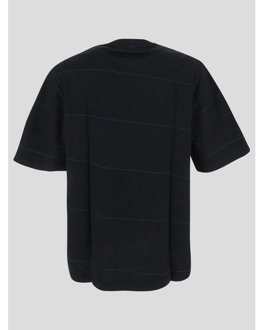 Burberry Black Ekd Pattern Crewneck T-Shirt for men
