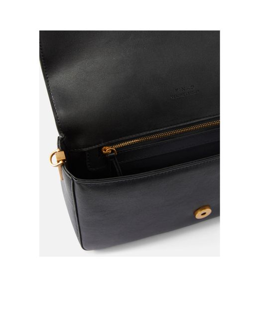 Pinko Black Love One Slouchy Medium Handbag