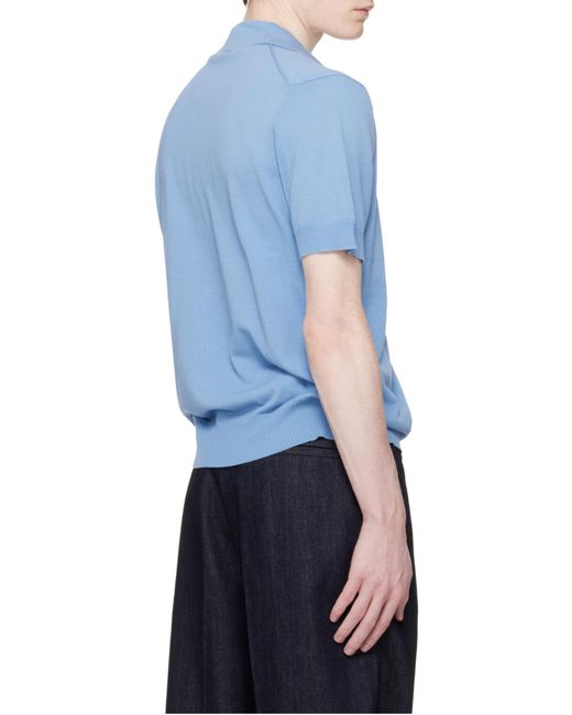 Vivienne Westwood Blue Buttoned Short-Sleeve Knitted Sweater for men