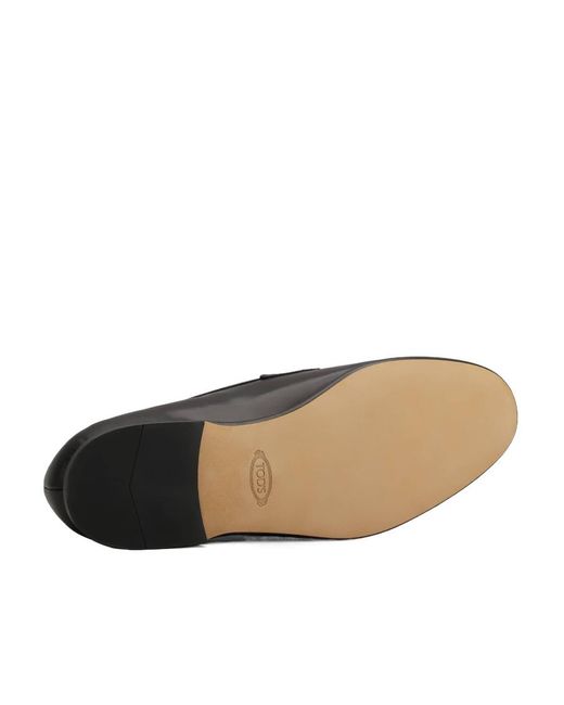 Tod's Black Logo-Embossed Slip-On Loafers for men