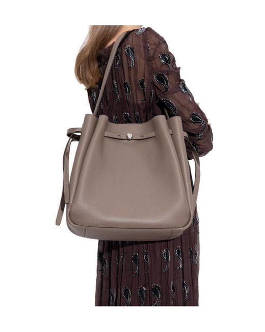 Tory Burch Gray Romy Drawstring Shoulder Bag