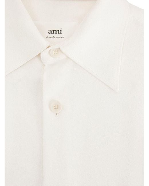 AMI White Long Sleeved Buttoned Shirt