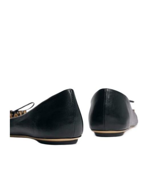 Chloé Black Leather Ballerina Flats
