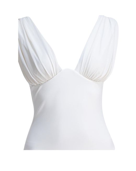 Zimmermann White Draped One-Piece Swimsuit