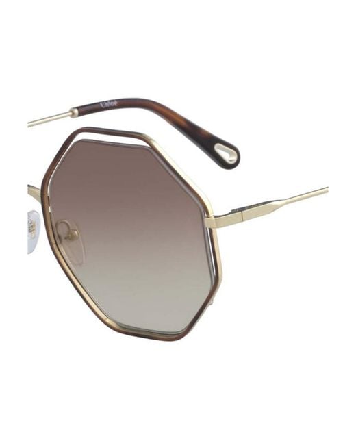 Chloé White Chloé Eyewear Poppy Octagonal Frame Sunglasses