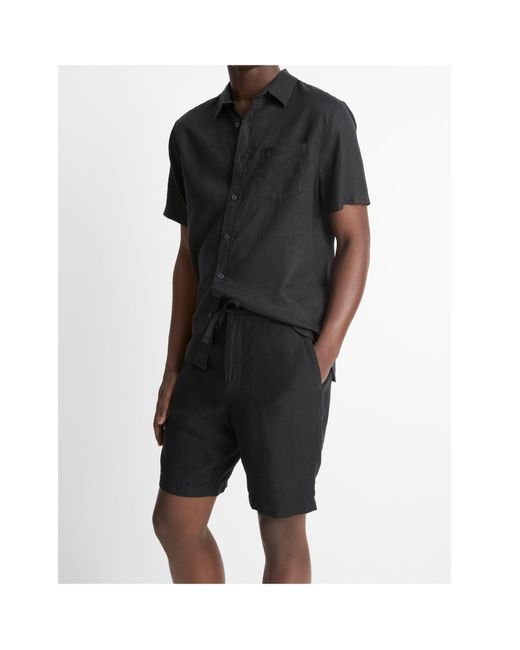 Vince Black Hemp Drawstring Short for men