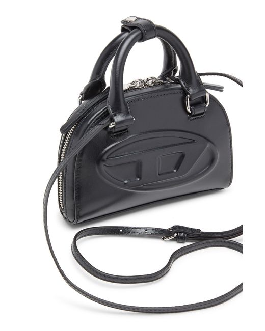DIESEL Black 1Dr Dome Embossed Logo Crossbody Bag