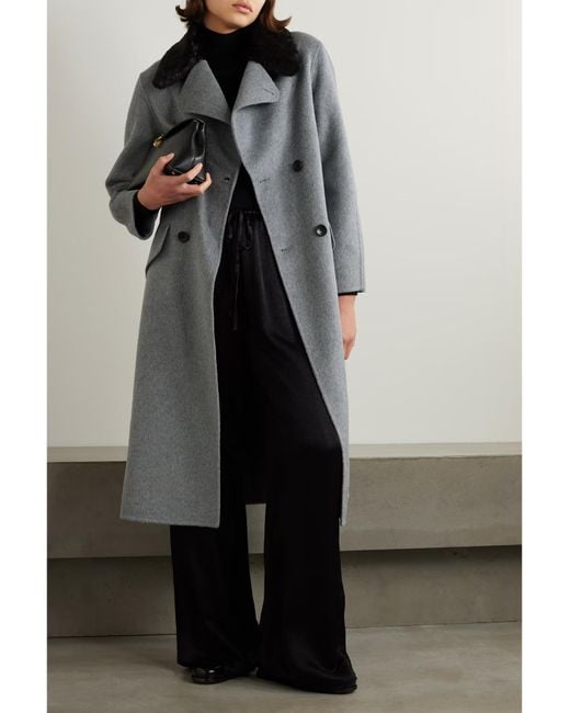 Proenza Schouler Gray Emma Double-Breasted Coat