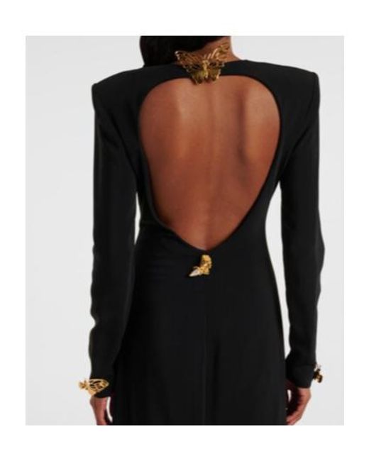 Oscar de la Renta Black Open-Back Gown
