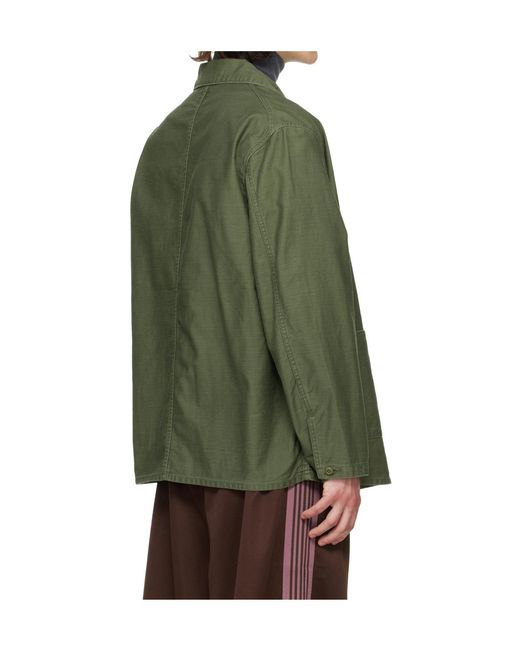 Needles Green Collared Shirt for men