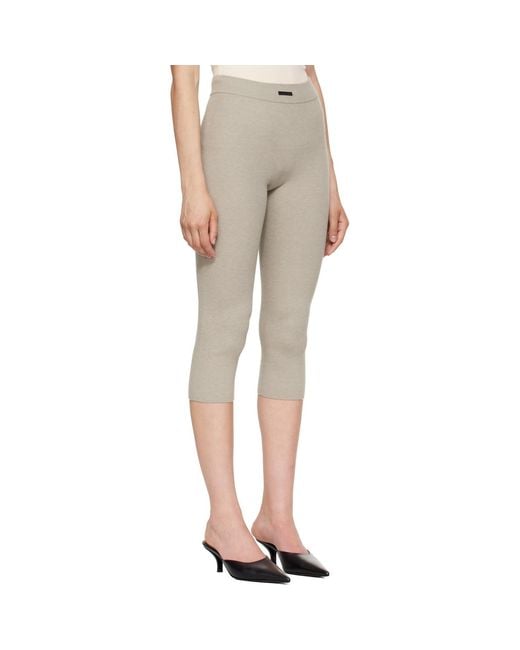 Fear Of God Natural Ribbed Knit Cropped Leggings