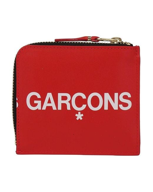 Comme des Garçons Red Logo Printed Wallet for men