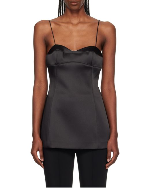 Rohe Black Satin Thin Strap Top