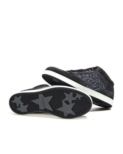 Jimmy Choo Gray Metal Pearl Mid-Top Miami Gunmetal