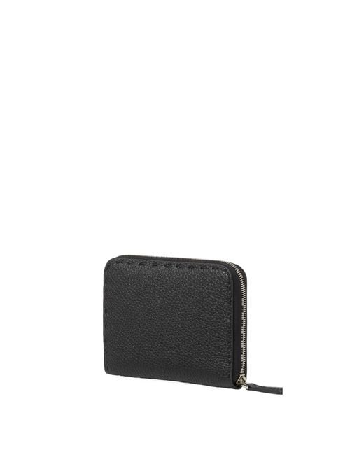 Fendi Black Selleria Wallet With 106 Hand-Sewn Stitches for men