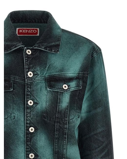 KENZO Green Boke Heart Puffer Jackets for men