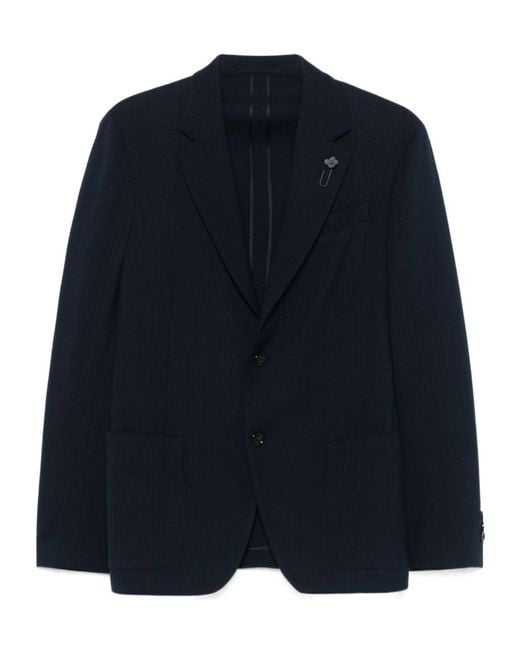 Lardini Blue Single-Breasted Tailored Blazer for men
