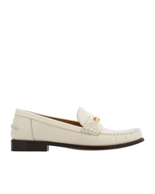Ferragamo White Ferragamo New Vara Almond-Toe Loafers