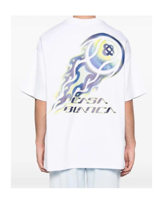 Casablanca Blue Tshirt Bright Interlock for men