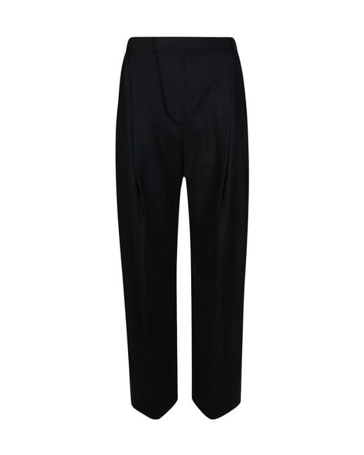 Victoria Beckham Black High Waist Pleated Trousers