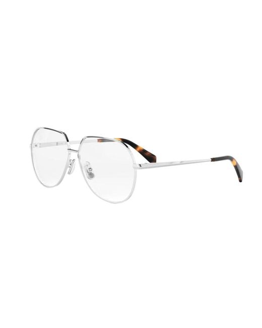 Céline White Full-Rimmed Plano Lenses