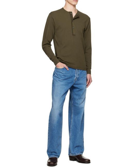 Tom Ford Green Button Detailed Crewneck Jumper for men