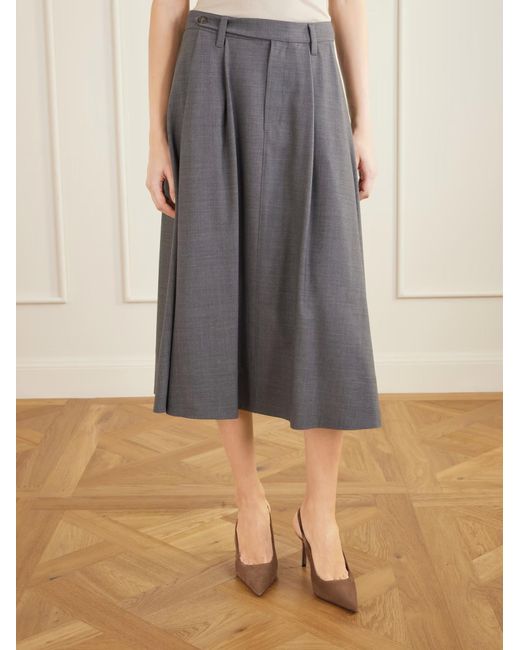 Brunello Cucinelli Gray Pleated Skirt