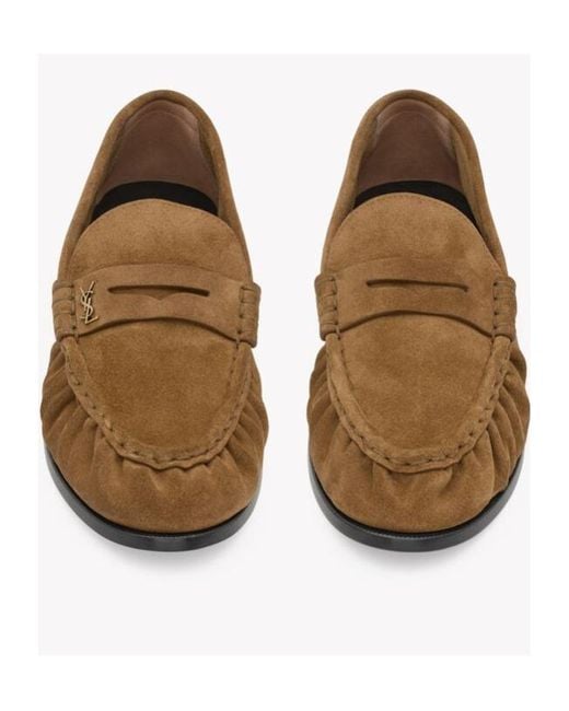 Saint Laurent Brown Le Loafer Penny Slippers for men