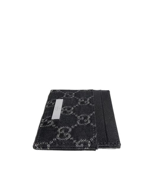 Gucci Black Card Case With Plaque