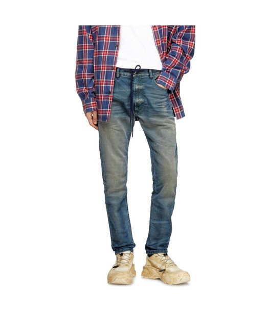DIESEL Blue Drawstring Jeans for men