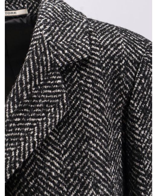 Tagliatore Black Single-Breasted Long Coat