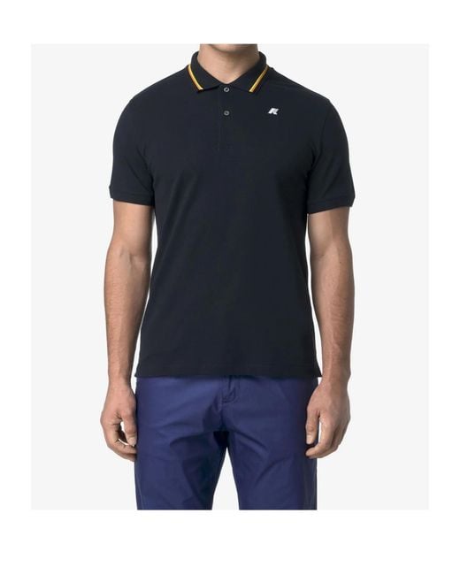K-Way Blue Logo Patch Short-Sleeved Polo Shirt for men