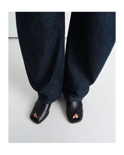 Lemaire Black Cross Flat Sandals