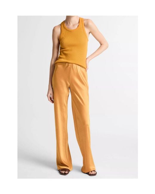 Vince Yellow Ribbed-Knit Tank Top