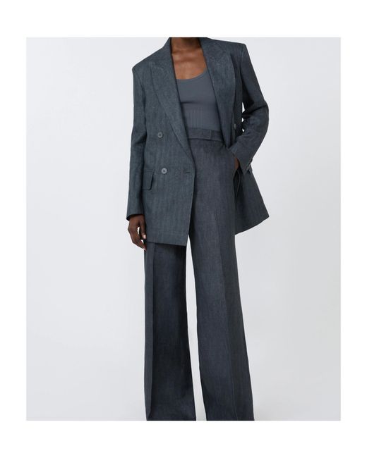 Max Mara Blue Ghiro Ribbed Knit Tank Top