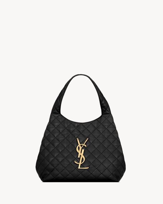 Saint Laurent Black Icare Medium Quilted Shoulder Bag