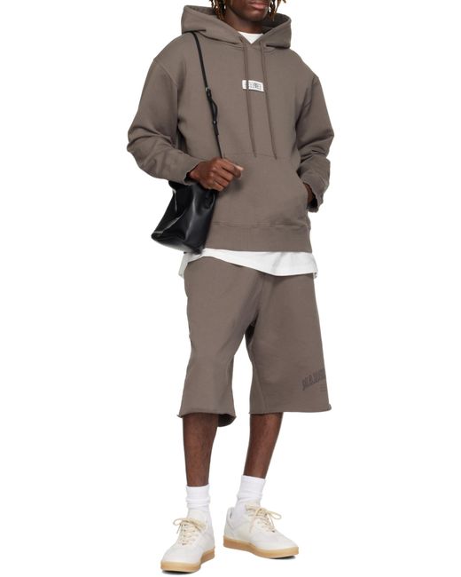 MM6 by Maison Martin Margiela Gray Numbers-Motif Shorts for men