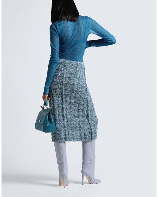 Maison Margiela Blue Colorful Knit Midi Skirt