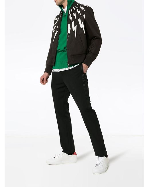 Neil Barrett Black Long-Sleeved Zipper Casual Jacket for men