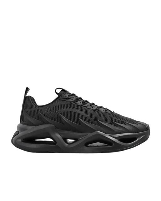 EA7 Black Round-Toe Sneakers for men