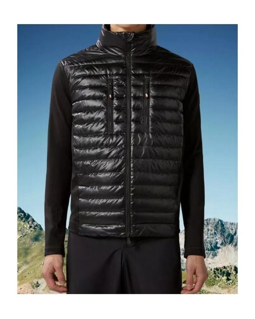 Moncler Black Padded Zip-Up Sweatshirt for men